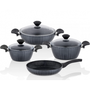 TAÇ SLİCE 7 PIECE GRANITE COOKWARE SET SPACE GRAY