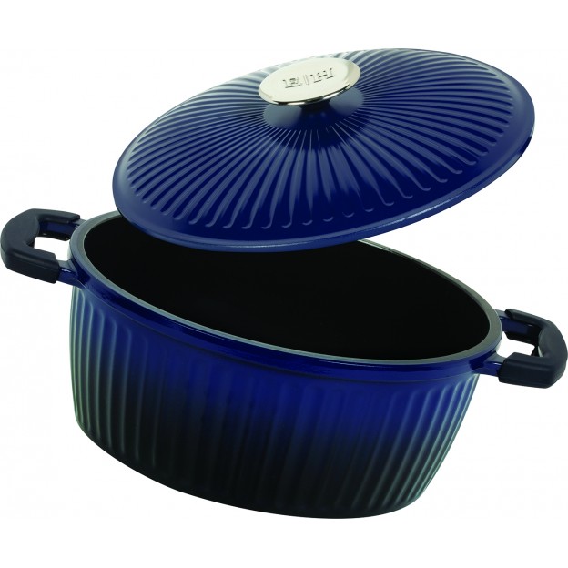 Taç Die Cast Lid Valeriya Deep Pot 24 Cm Dark Blue-Black