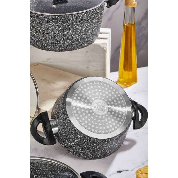 Taç Induction Mastercook 7 Pcs Granite Cookware Set Grey