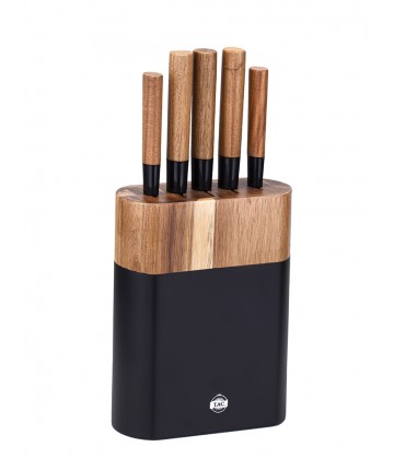 Taç Varni 5 Piecec Wood Black Knife Set