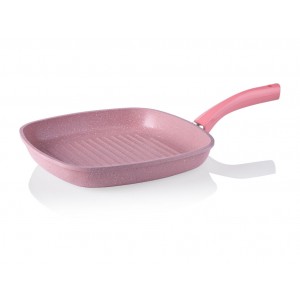 Taç Vision Cast Aluminium Rectengulary Grill Pan 28 cm Pink