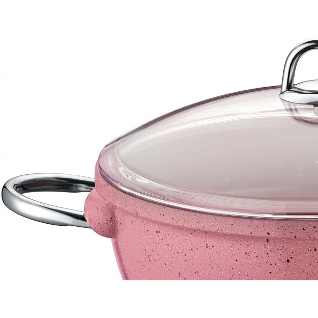 Taç Vision Döküm Basık Tencere 26 cm Pembe