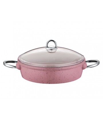Taç Vision Döküm Basık Tencere 24 cm Pembe