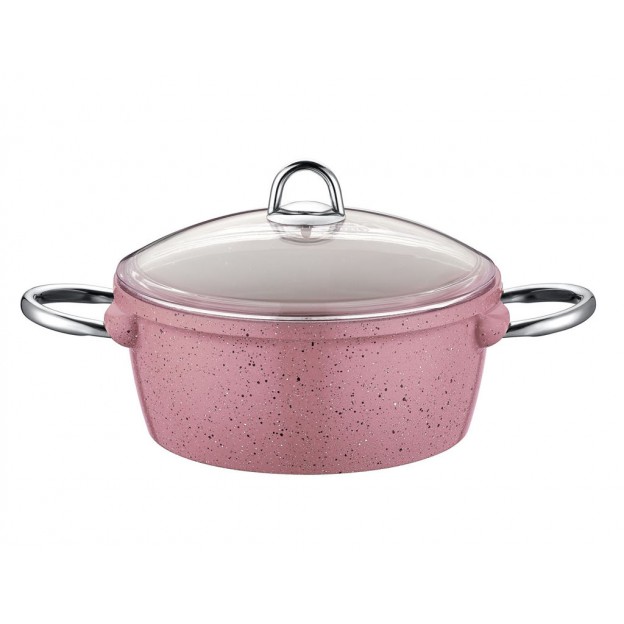 Taç Vision Döküm Derin Tencere 24 cm Pembe