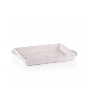 Taç Granite Cast Aluminium Rectengulary Tray White