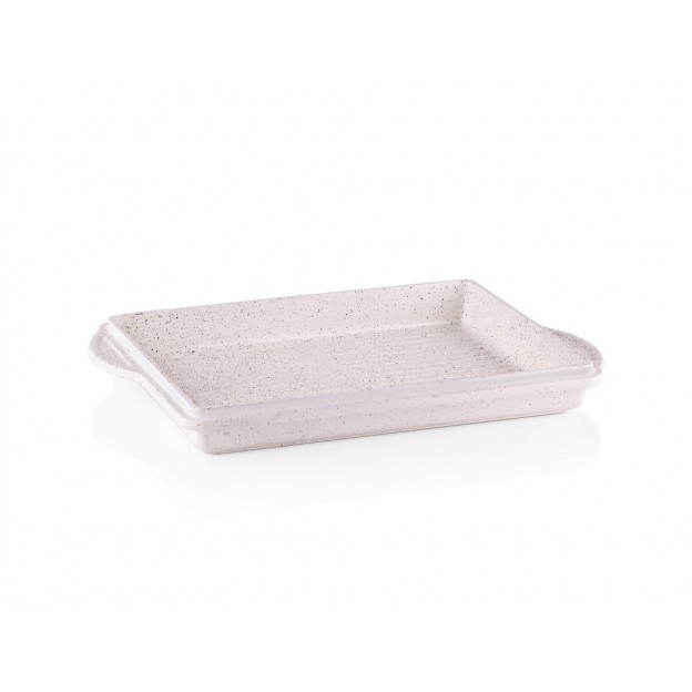 Taç Granite Cast Aluminium Rectengulary Tray White