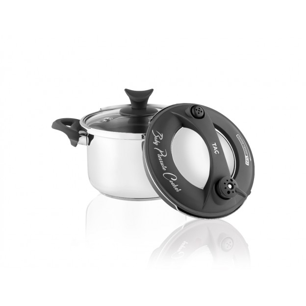 Taç Baby Induction Pressure Cooker Pot 2,5 Lt. Grey