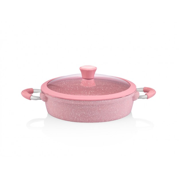 Taç 7 Pcs Silicone Cast Aluminium Cookware Set Pink