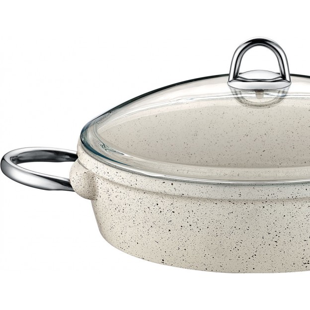 Taç Vision Cast Low Casserole 24 cm White