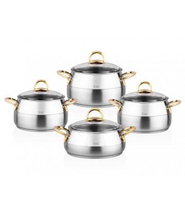 Taç Nobis Induction 8 Pcs Cookware Set Gold