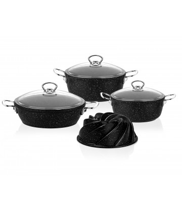 Taç Nevada 7 Pcs Cast Cookware Set Black