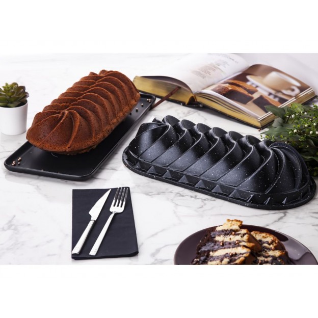 Taç Rüzgar Gülü Baton Cast Alumınıum Cake Mould Black