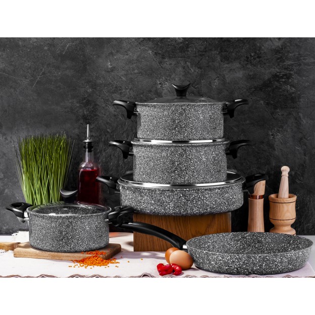 Taç Ultra Granite 9 Parça Cookware Set