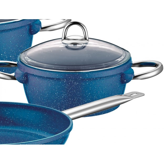 Taç Vision 7 Pcs Cast Cookware Set Blue