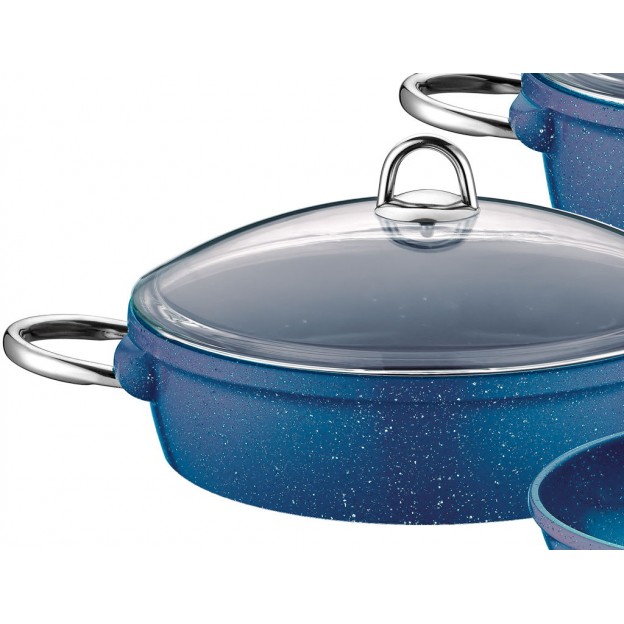 Taç Vision 7 Pcs Cast Cookware Set Blue