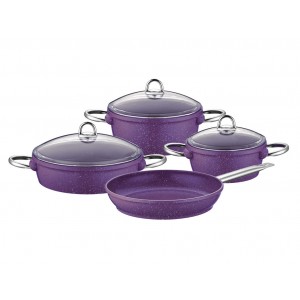 Taç Vision 7 Pcs Cast Cookware Set Purple