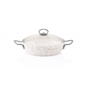 Taç Gravita Cast Low Casserole 24 cm White