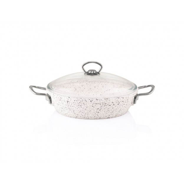 Taç Gravita Cast Low Casserole 24 cm White