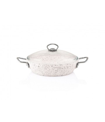 Taç Gravita Die-Cast Low Casserole 26 cm White