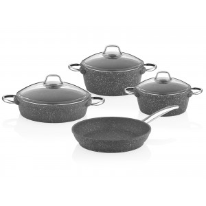 Taç Vision 7 Pcs Cast Cookware Set Grey