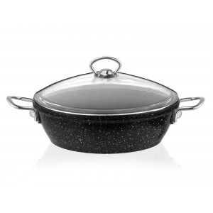 Taç Gravita Cast Low Casserole 24 cm Black