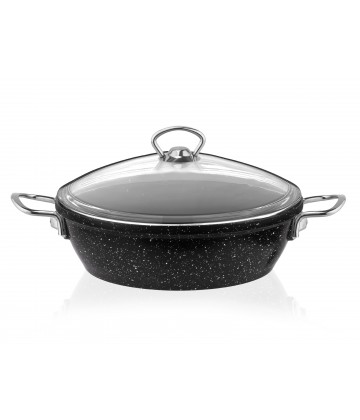 Taç Gravita Cast Low Casserole 24 cm Black