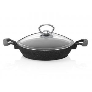 Taç Gravita Cast Omelette Pan With Lid 20 cm Black