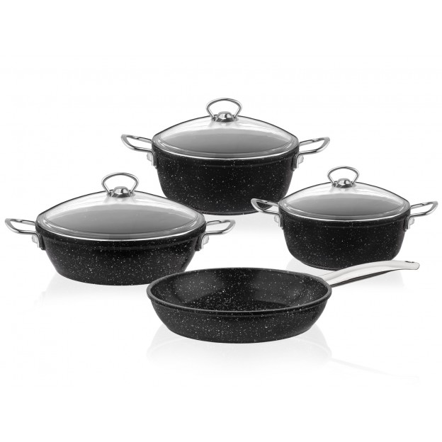 Taç Gravita Cast 7 Pcs Cookware Set Black