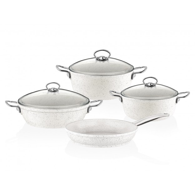 Taç Gravita Cast 7 Pcs Cookware Set White