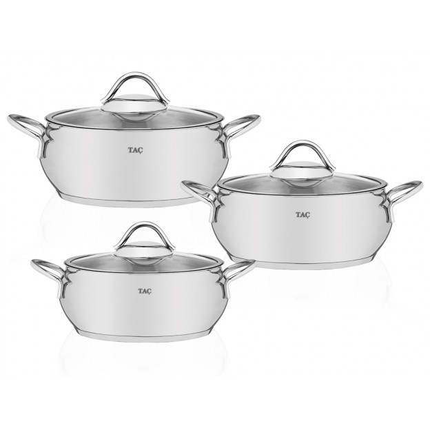 Taç Vitali Induction 6 Pcs Stainless Steel Casserole Set