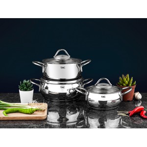 Taç Vitali Induction 6 Pcs Stainless Steel Casserole Set