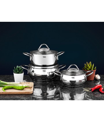 Taç Vitali Induction 6 Pcs Stainless Steel Casserole Set