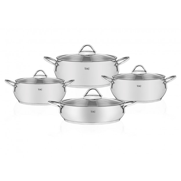 Taç Vitali Induction 8 Pcs Stainless Steel Cookware Set