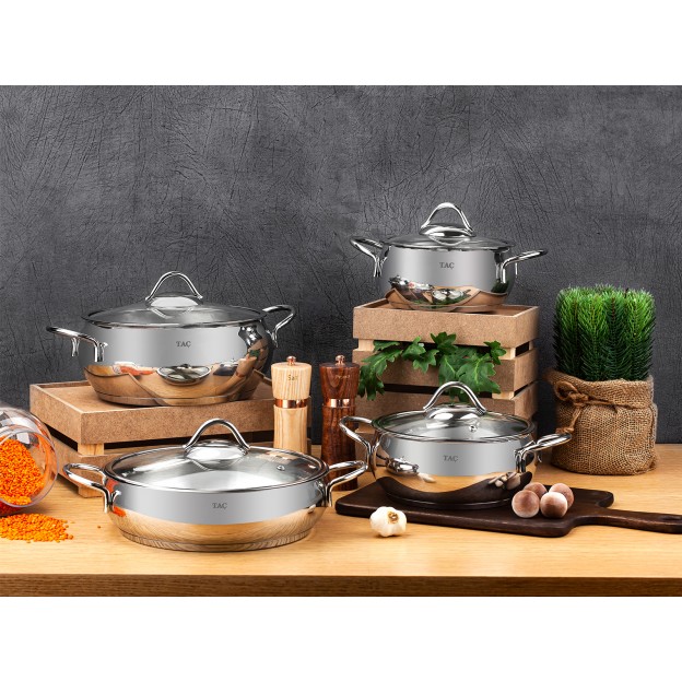 Taç Vitali Induction 8 Pcs Stainless Steel Cookware Set