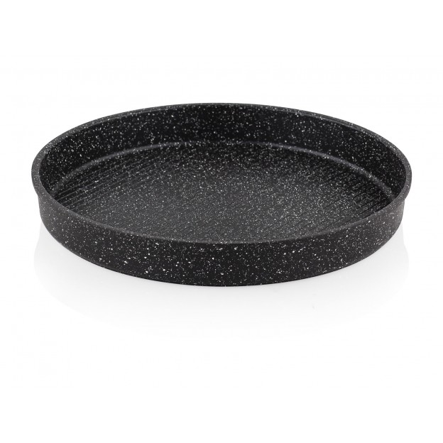 Taç Granite Cast Aluminium 32 Round Tray Black