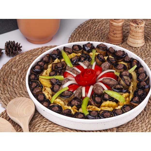 Taç Granit Döküm 32cm Yuvarlak Tepsi Beyaz
