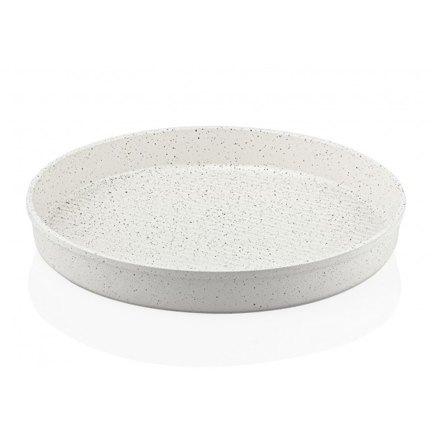 Taç Granite Cast Aluminium 32 Round Tray White