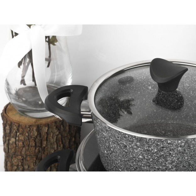 Taç Mastercook 4'lü 7 Parça Granit Tencere Seti Gri