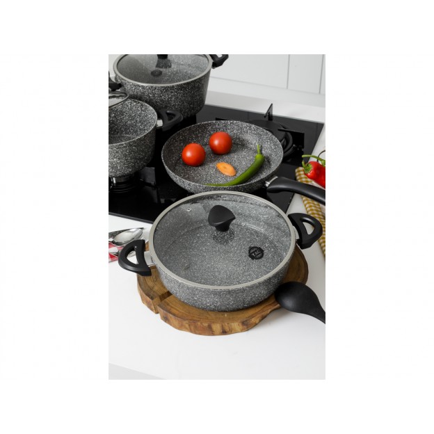 Taç Mastercook 4'lü 7 Parça Granit Tencere Seti Gri