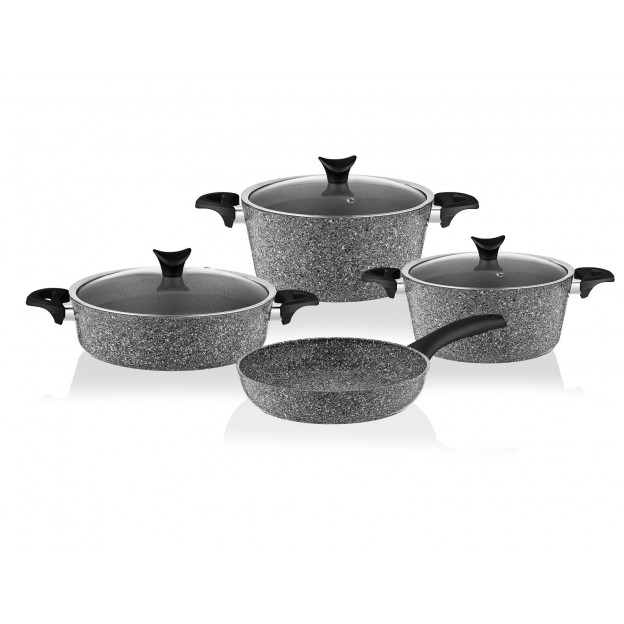 Taç Mastercook 4'lü 7 Parça Granit Tencere Seti Gri