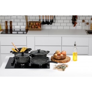 Taç Mastercook 7 Pcs Granite Cookware Set Black