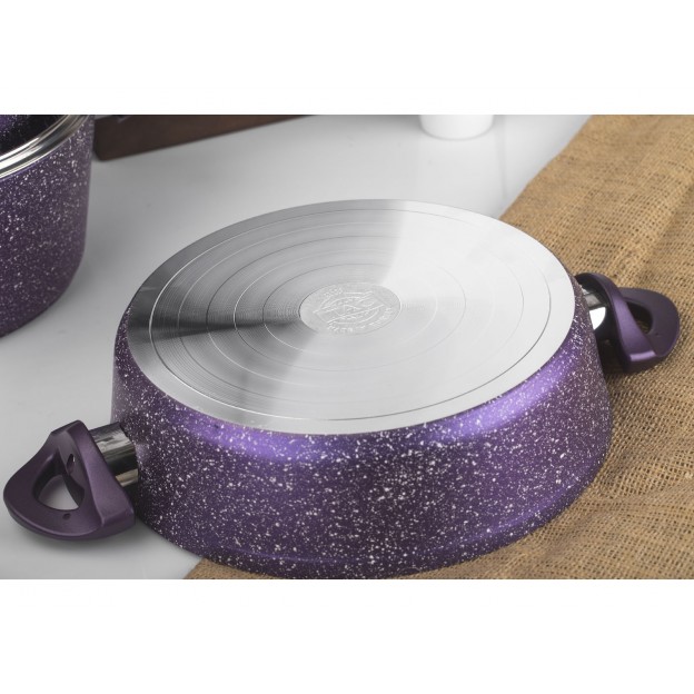Taç Mastercook 7 Pcs Granite Cookware Set Purple