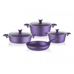 Taç Mastercook 7 Pcs Granite Cookware Set Purple