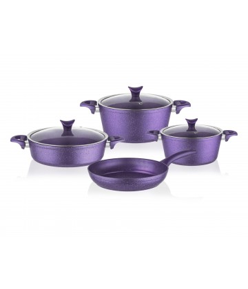 Taç Mastercook 7 Pcs Granite Cookware Set Purple