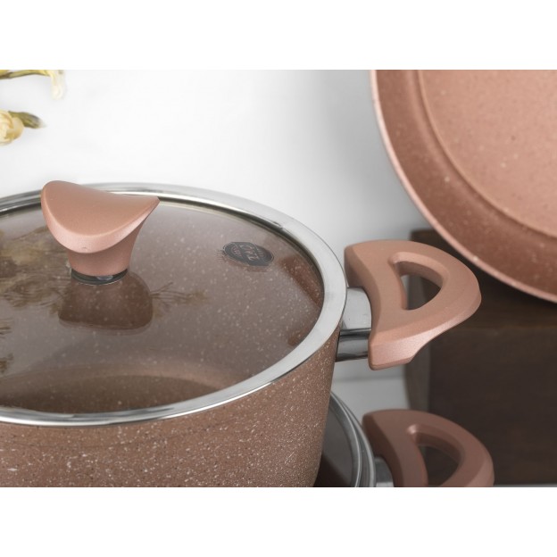 Taç Mastercook 7 Pcs Granite Cookware Set Rose Gold