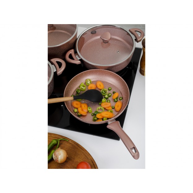 Taç Mastercook 7 Pcs Granite Cookware Set Rose Gold