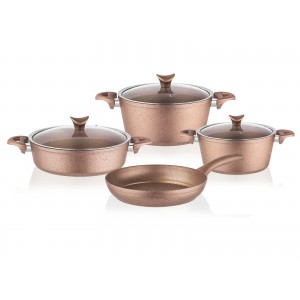 Taç Mastercook 7 Pcs Granite Cookware Set Rose Gold