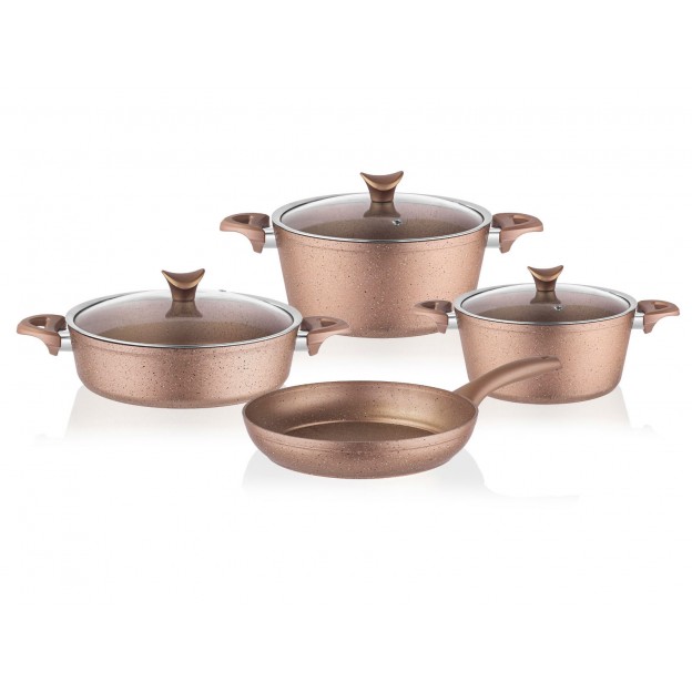 Taç Mastercook 7 Pcs Granite Cookware Set Rose Gold