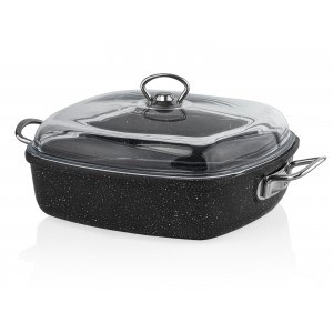 Taç Gravita Cast Rectengulary Casserole 28 cm Black