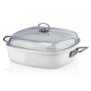 Taç Gravita Cast Rectengulary Casserole 28 cm White